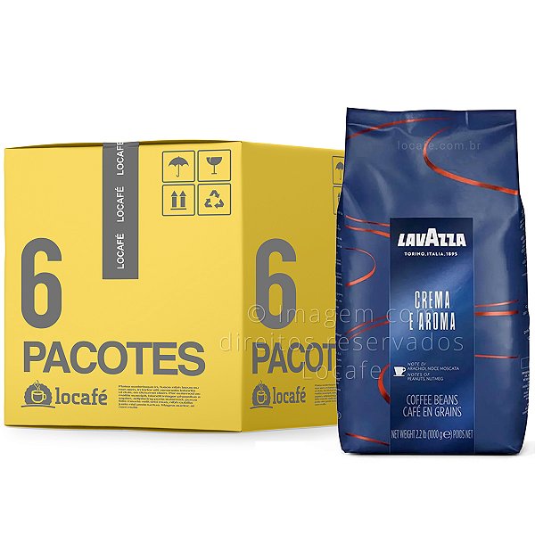 Café Em Grão Torrado Lavazza Crema E Aroma Importado - 6Kg (6x1Kg)