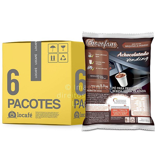 Achocolatado Vending Chocofans Nestlé - 7,8KG (6x1,3Kg)