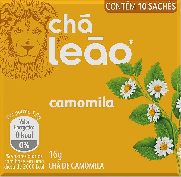Chá Leão Camomila 16g em sachês - 10 unidades