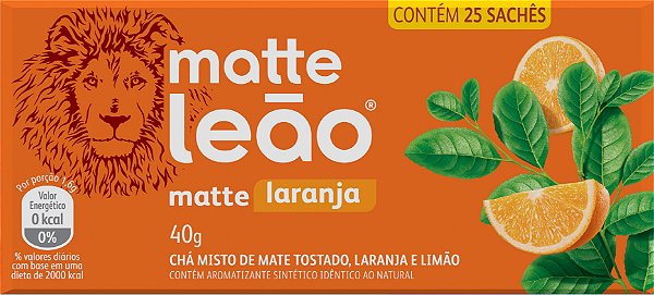 Chá Matte Leão Laranja - Caixa com 25 Unidades