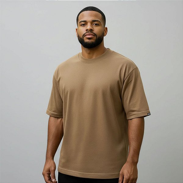 Camiseta Oversized Básica Bege