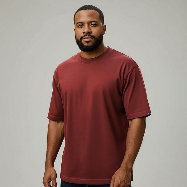 Camiseta Oversized Básica Bordô