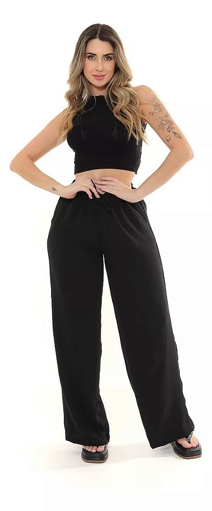 Calça Pantalona Malha Premium