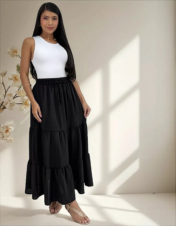 Saia Longa Feminina Moda Evangélica Três Marias