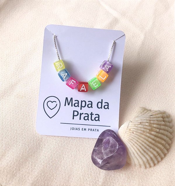 Corrente Veneziana Personalizada até 10 letras em Prata 925