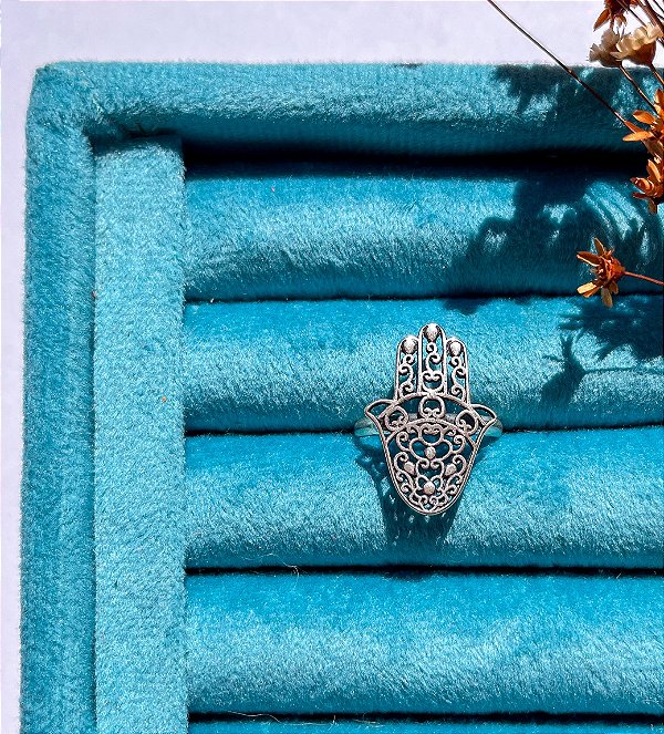 Anel Mão de Fátima em Prata 925