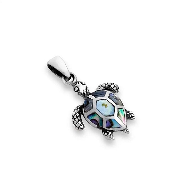 Pingente Tartaruga abalone bali em Prata 925