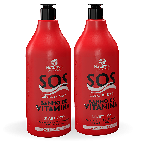 2 Shampoos Litro SOS - Natureza Cosméticos