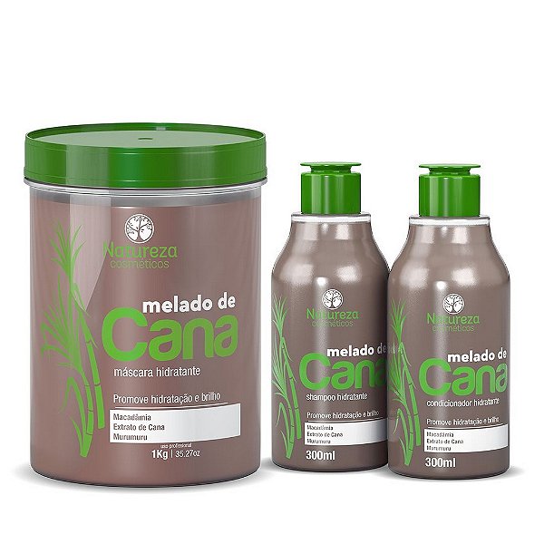 Kit Máscara Melado de Cana 1Kg + Home Care Melado de Cana 300ml - Natureza Cosméticos