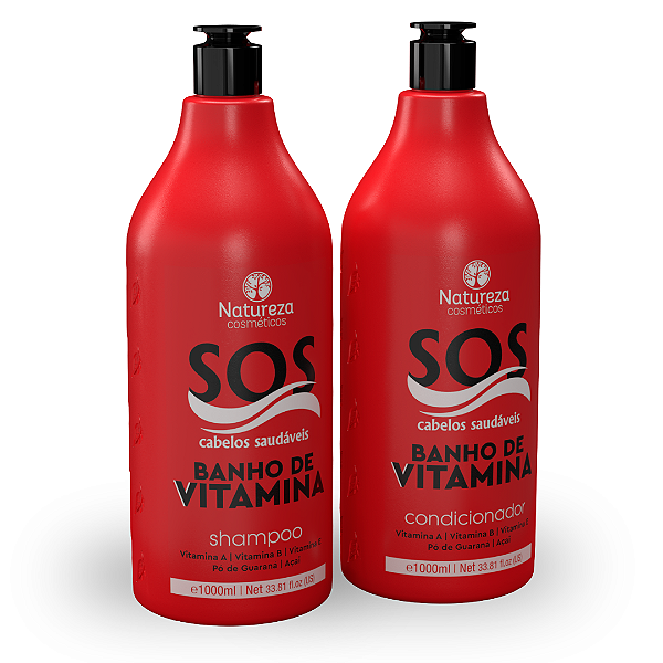SOS - Shampoo e Condicionador 1L - Natureza Cosméticos