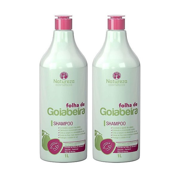 2 Shampoos Folha de Goiabeira Litro - Natureza Cosméticos