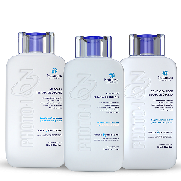 Kit Terapia de Ozônio 300ml (Shampoo + Condicionador + Máscara) - Natureza Cosméticos