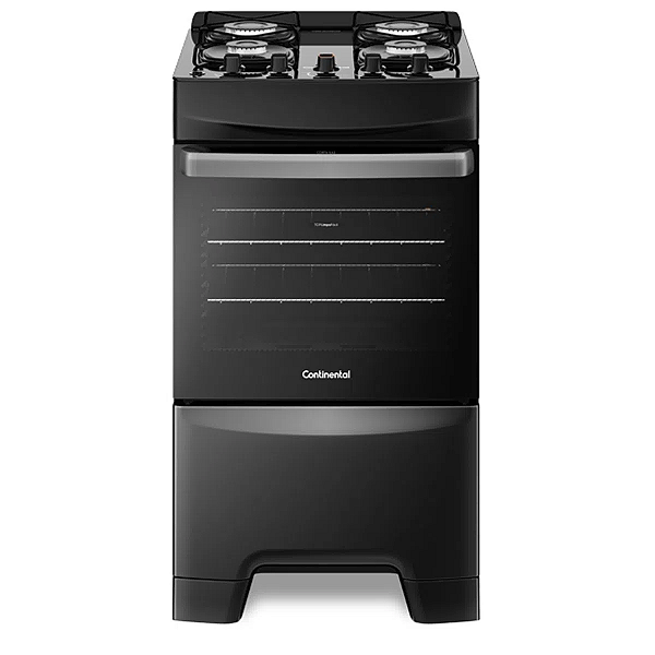 Fogão 4 Bocas Mesa de Vidro Preto Continental (FC4GP)