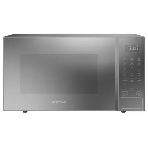 Micro-ondas Brastemp 32 Litros cor cinza espelhado com Menu Gourmet (BMS46AR)