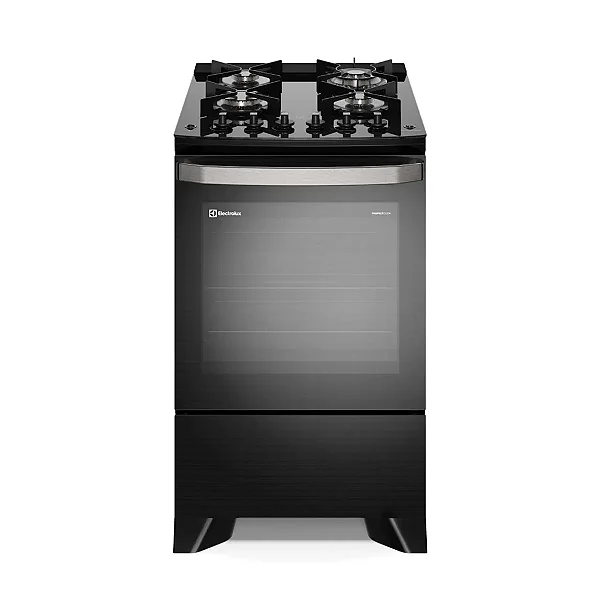 Fogão 4 bocas Electrolux Preto Experience c/ Mesa de Vidro, Grill e PerfectCook360 (FE4CP)