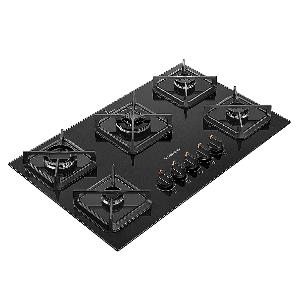 Cooktop Brastemp 5 Bocas a Gás, Grades de Ferro Fundido e Chamas Especiais - BDS75AE