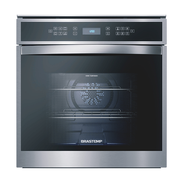 Forno de Embutir Elétrico Brastemp 84 Litros Cor Inox com Convecção e Termômetro Meat Control - BOT84AR