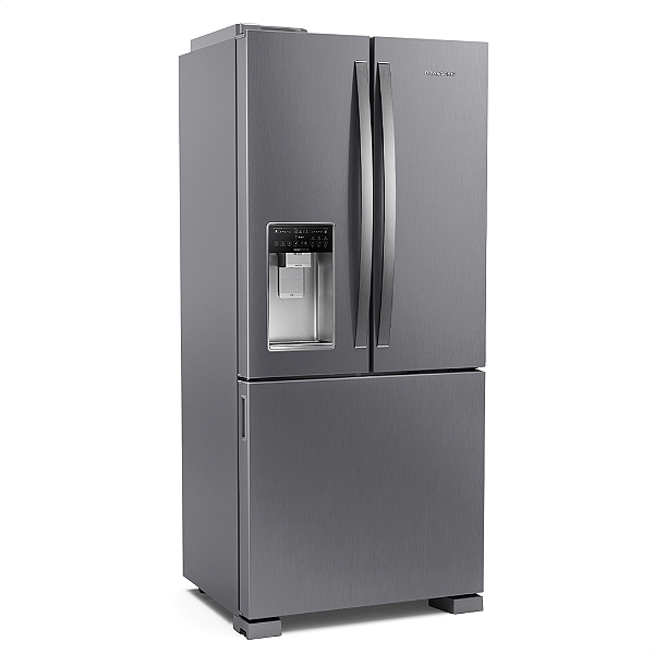Geladeira Brastemp Frost Free French Door Água e Gelo na Porta 515 litros cor Inox - BRH85AK