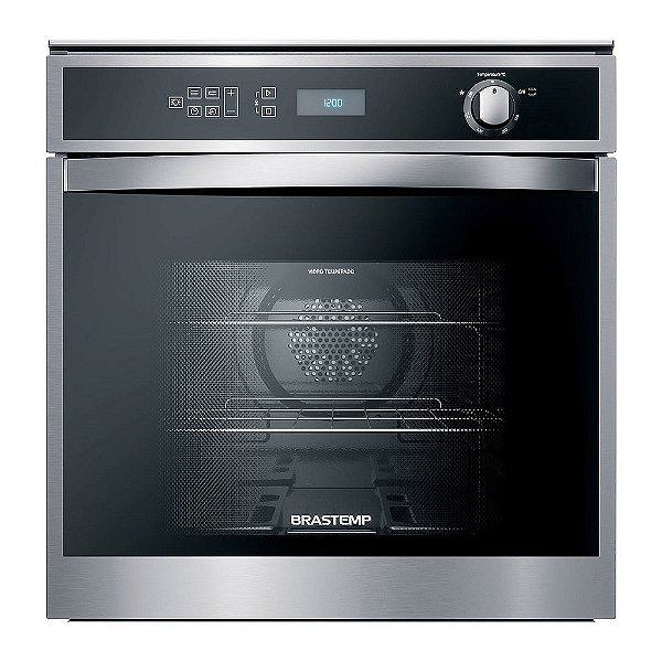 Forno de Embutir a Gás Brastemp 78 Litros Cor Inox com Convecção e Termômetro Meat Control - BOH84AR