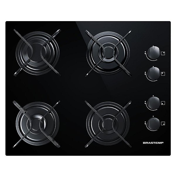 Cooktop 4 bocas Brastemp com grades piatina e acendimento automático - BDD61AE
