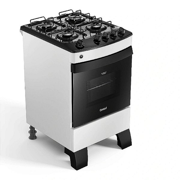 Fogão Consul 4 Bocas Branco com Mesa Esmaltada - CFO4ZAB
