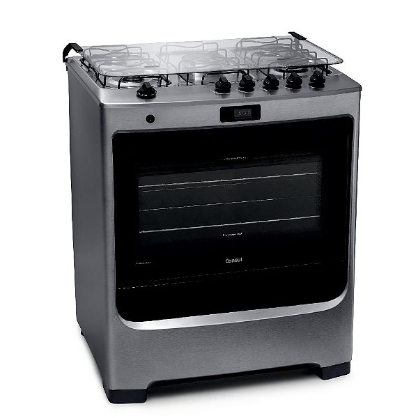 Fogão Consul 5 Bocas Inox com Dupla Chama e Timer Digital - CFS5QAR