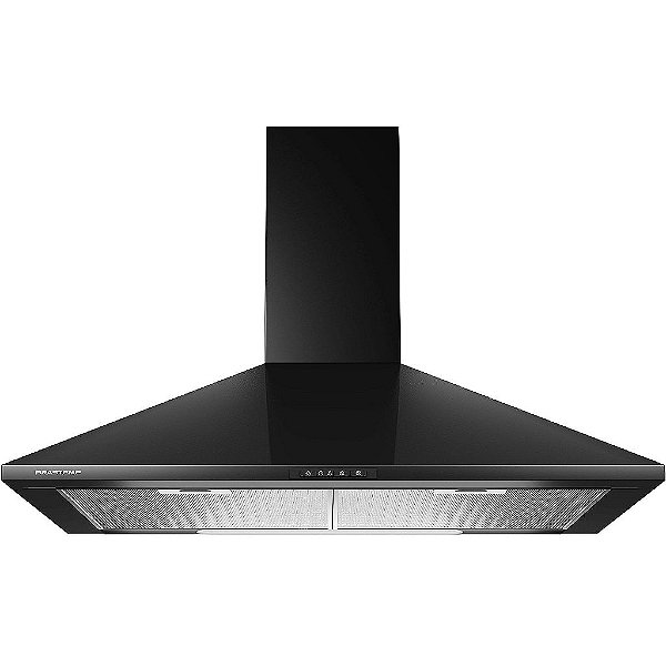 Coifa de Parede Brastemp 60 cm preta piramidal 4 bocas com Duplo Filtro - BAI60BE