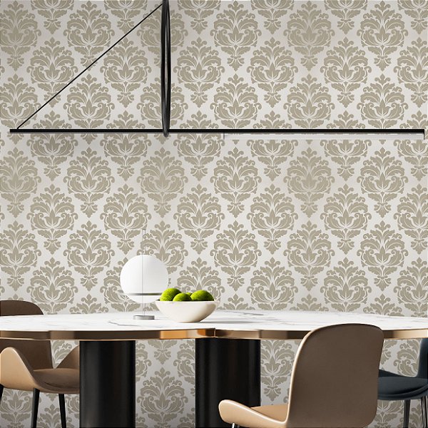 Papel de Parede Adesivo Vinil Provençal Romano Nude Quarto Cozinha Sala