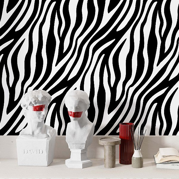 Papel de Parede Adesivo Vinil Zebra Animal Print Cozinha Sala Quarto