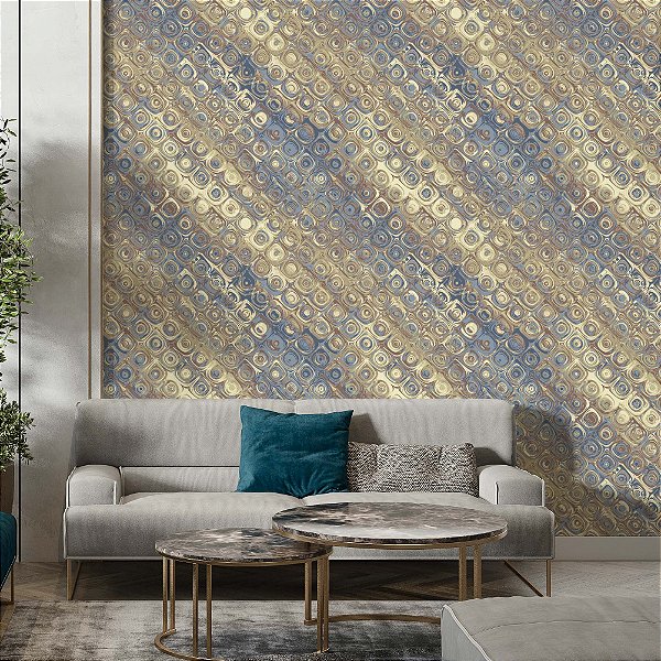 Papel de Parede Adesivo Vinil Abstrato Vidro Luz Azul Cozinha Quarto Sala