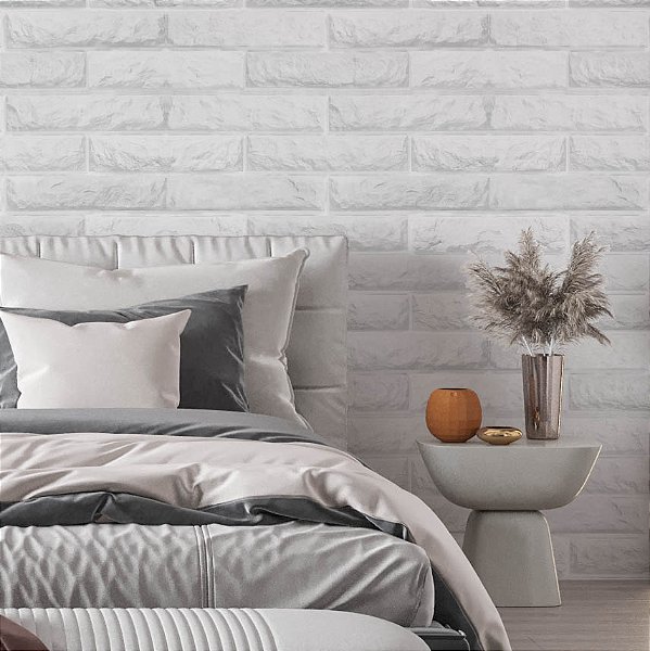 Papel de Parede Adesivo Vinil Tijolinhos Gesso Efeito 3D Cozinha Sala Quarto