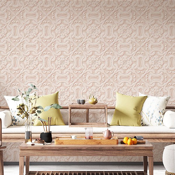 Papel de Parede Adesivo Vinil Provençal Rosa Floral Vintage Cozinha Sala