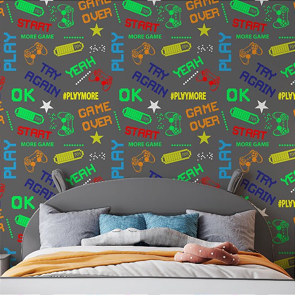 Adesivo De Parede Video Game Gamer Decorativo Desenhos Games