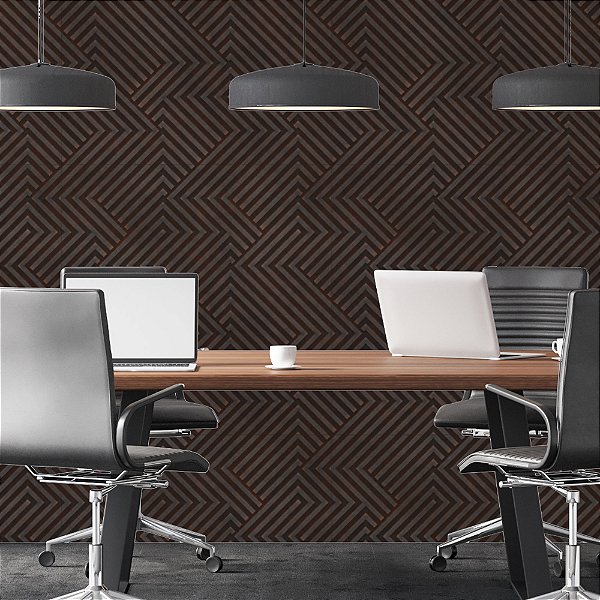 Papel de Parede Adesivo Vinil Aço Labirinto Ferrugem Linhas Metal Vermelho Escritório Sala Quarto