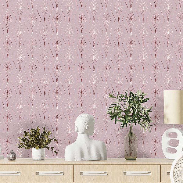 Papel de Parede Adesivo Vinil Rosa Abstrato Rosê Gold Glitter Sala Quarto