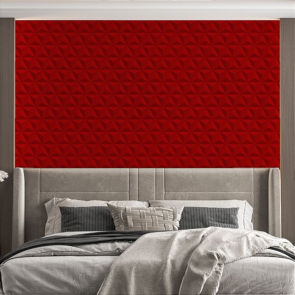 Papel de Parede Adesivo Vinil Triangulos Vermelho 3d Geométrico Sala Quarto