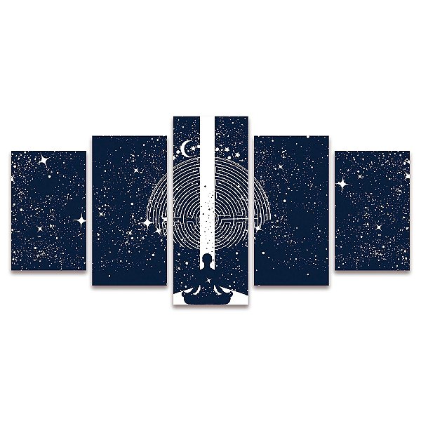 Kit Quadros Mosaico Astral Vida Mapa Guia Quarto