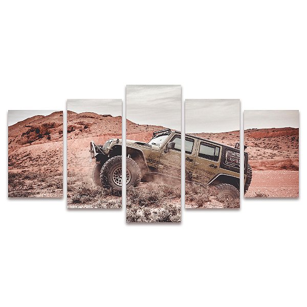 Kit Quadros Mosaico Lindo Carro Sala Deserto Quarto