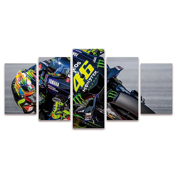 Kit Quadros Mosaico Yamaha Gp Sala Quarto Rossi Moto