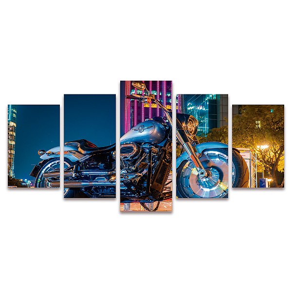 Kit Quadros Mosaico Davidson Moto Sala Harley Quarto