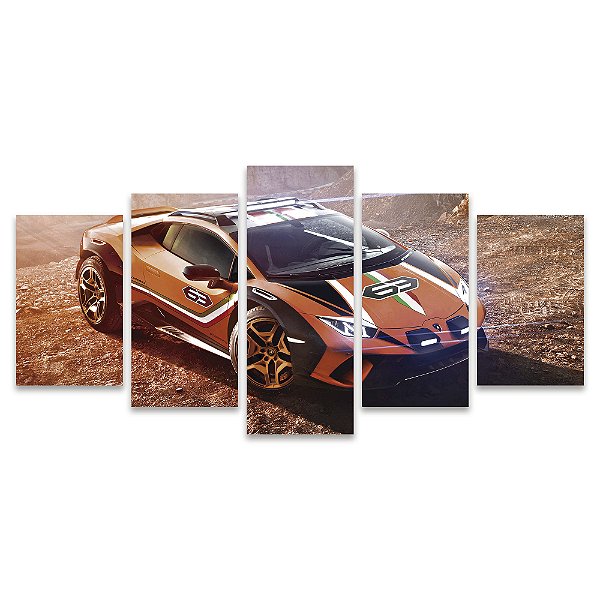 Kit Quadros Mosaico Lamborguini Rally Aventador