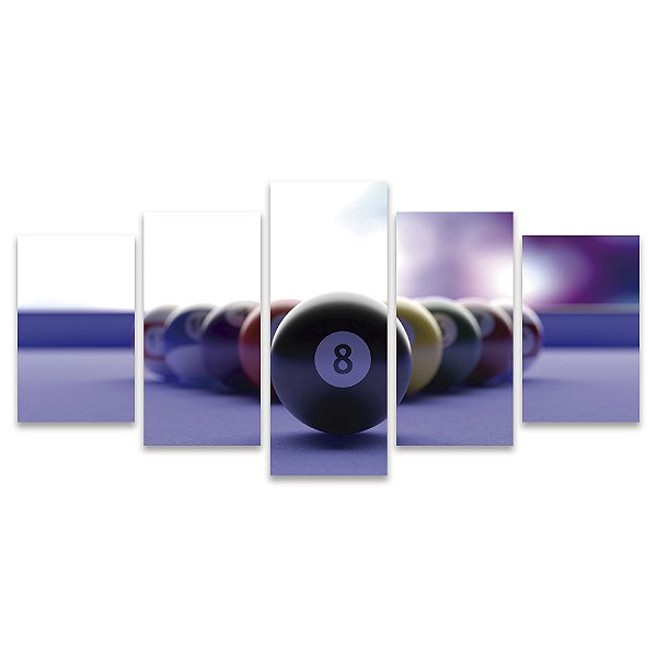 Kit Quadros Mosaico Sala Pool Ball Sinuca Bilhar