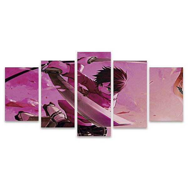 Kit Quadros Mosaico Quarto Teen Anime Attack Titan