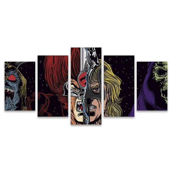 Kit Quadros Mosaico Thunder Quarto Cats Anime Man Teen