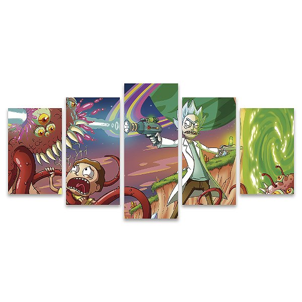 Kit Quadros Mosaico Portal Interdimensional Monstro Teen