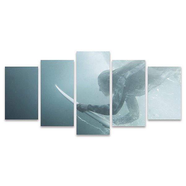 Kit Quadros Mosaico Surf Surfista Mar Mergulho Prancha Sala