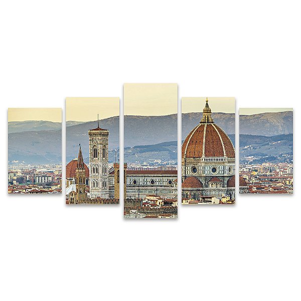Kit Quadros Mosaico Duomo Construção Monumento Catedral