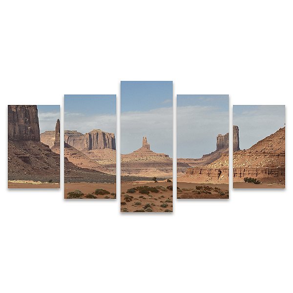 Kit Quadros Mosaico Montanhas Desértica Rochas Paisagem