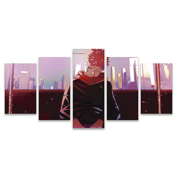 Kit Quadros Mosaico Jujutsu Anime Itadori Personagem Kaisen