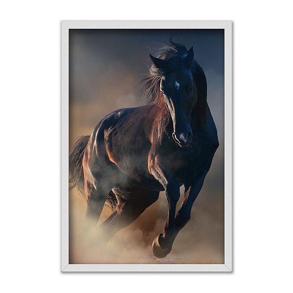 Quadro Decorativo Cavalo Marrom a Galopar